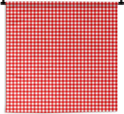 Produktbild von MuchoWow® Wandteppich Wandbehang Rot - Rustikal - Muster 150x150 cm Tapisserie Dekoration Wandtuch - Wohnaccessoires - Modernes