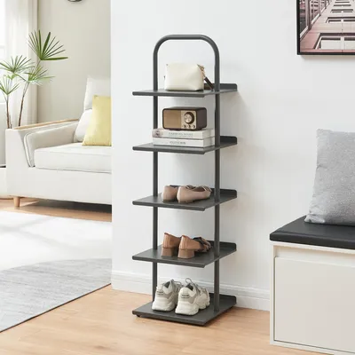 Produktbild von Schuhregal 'Poytya' für 5 Paare Stahl 119 x 34 x 32 cm Anthrazit