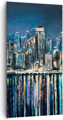 Produktbild von Bild auf Leinwand - Leinwandbild - Stadt Aussicht Wasser - 65x120cm - Wand Bild - Wanddeko - Leinwanddruck - Bilder - Kunstdruck - Wanddekoration - Leinwand bilder - Wandkunst - PA65x120-3461