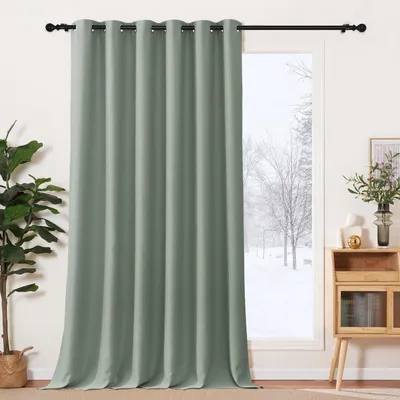 Zdjęcie produktu dla Zasłona zaciemniająca, 1 sztuka, wysokość 245 cm, szerokość 200 cm, kolor: jasnoszary, z przelotkami, zasłona termoizolacyjna, ochrona przed ciepłem