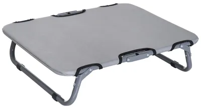 Produktbild von Hundeliege Outdoor, klappbar Erhöhtes Hundebett für kleine Hunde, Kühlendes Haustierliege mit Stahlrahmen, Haustierbett für Draußen Camping, 59 x 46 x 15 cm, Grau