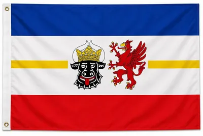 Produktbild von Flagge Mecklenburg-Vorpommern 90 x 150 cm Fahne mit 2 Ösen 100g/m² Stoffgewicht Hiss