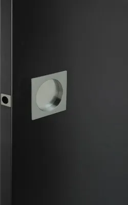 Produktbild von Schiebetürgriff-Set quadratisch, Zamak vernickelt, grau