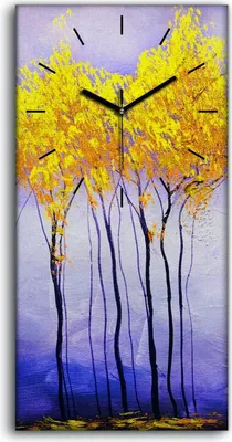 Produktbild von Wandbild Leinwand Bilder mit Uhr Geräuschlos 30x60 Bäume malen Abstrakte Kunst - schwarze Hände