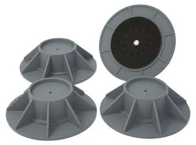 Productafbeelding van Wasmachinevoeten, verhogers, anti-trillingsset, 4 stuks, grijs, hoogte 3 cm