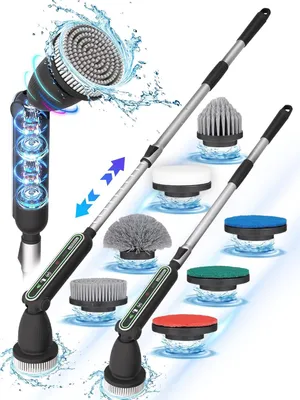 Produktbild von Peccoon Elektrischer Reinigungsbürste  Spin Scrubber,Duschbürste mit 7  Bürstenköpfen,