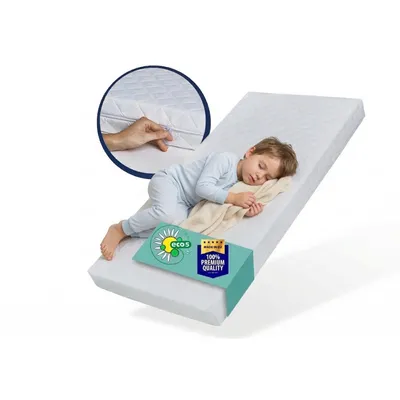 Produktbild von Kindermatratze SMART Babymatratze mit abnehmbarem Bezug, waschbar bei 60°C für Babybett oder Gitterbett eco5 80x160 cm Hergestellt in der EU