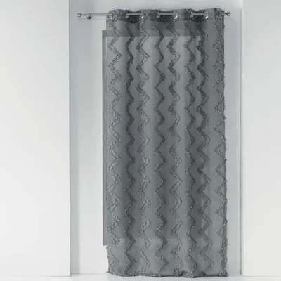 Image de Rideau en voilage 140 x 280 cm Zigzag gris