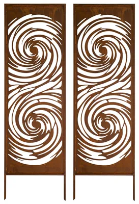 Produktbild von Sichtschutz Metall 2x - 160 cm x 50 cm - Edelrost - Rostoptik Sichtschutz für Garten - Sichtschutzelement - Sichtschutzwand - Gartendekoration Zaun Spare ganz einfach 5 €