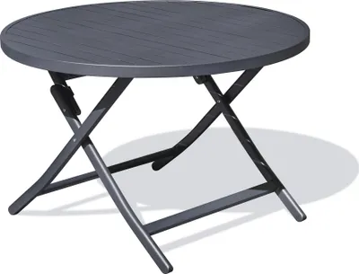 Image de Table de jardin ronde pliante en aluminium