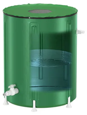 Obrázek produktu pro Ikodm 200L skládací nádrž na dešťovou vodu, zelená – nádrž na dešťovou vodu, sud na dešťovou vodu, zásobník na vodu z PVC, zásobník na vodu do zahrady