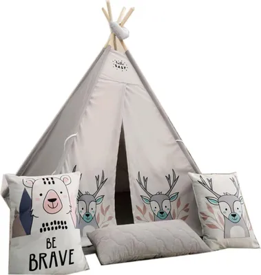 Zdjęcie produktu dla Namiot do zabawy Love Gifts - namiot dla dzieci do wewnątrz, namiot do zabawy jest idealny dla dzieci powyżej 3 roku życia, namiot dla dzieci we wzór jelenia