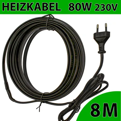 Heizkabel Frostschutz 8m 80W 230V Rohrbegleitheizung selbstregulierend Heizleitung Kabel