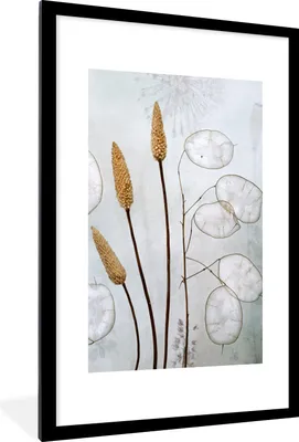 Produktbild von MuchoWow® Gerahmtes Poster Stilleben - Trockenblumen - Natur 60x90 cm - Poster mit Schwarzem Bilderrahmen Wandposter Rahmen Foto Bilder - Dekoration - Wandposter Wohnzimmer - Hochwertig