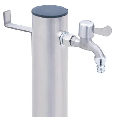 Image de Colonne d'arrosage, acier inoxydable, 40 cm de diamètre, 40 cm de hauteur, robinet de jardin standard, adaptée à une utilisation en extérieur