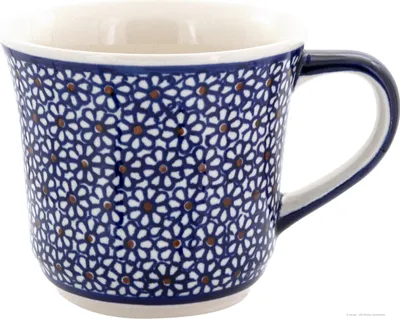 Produktbild von Original Bunzlauer Keramik großer 500ml Kaffeebecher Teetasse Ø11,2 cm, H10cm konisch, leicht geschwungen Dekor 120