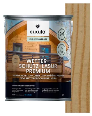 Produktbild von Eukula Wetterschutz-Lasur Premium, 2,5 Liter, Farblos