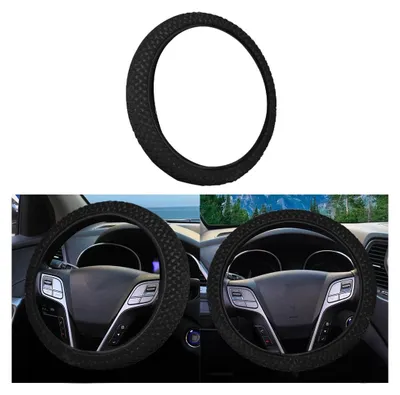 Obrázek produktu pro Potah volantu z plyše - pohodlný potah na volant - univerzální - černá/červená/bílá - 38 cm - 1 kus - elastický materiál - potah na volant