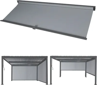 Produktbild von Seitenwand für Pergola MCW-L41, Pavillon Rollo Ersatzseitenwand, Stoff/Textil 3x3,7m  anthrazit