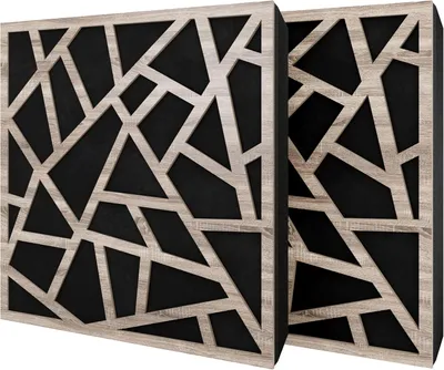 Productafbeelding van Set van 6 akoestische panelen SKYROSS, fluweel, 50x50x5 cm, Sonoma/zwart