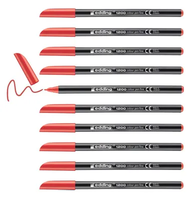 Obrázok produktu pre EDDING 1200 - Rot - Schwarz - Rot - Kunststoff - 10 Stück(e)