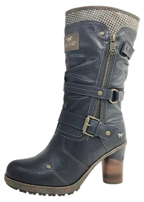 Produktbild von Mustang Damen Stiefel mit Zierreißverschluss 15M0162001, Größe:37 EU, Farbe:Blau