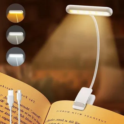 Obrázek produktu pro Dobíjecí lampička na čtení - lampa na postel - čtení bez rušení - 3 barvy, 10 úrovní jasu - flexibilní krk - bílá