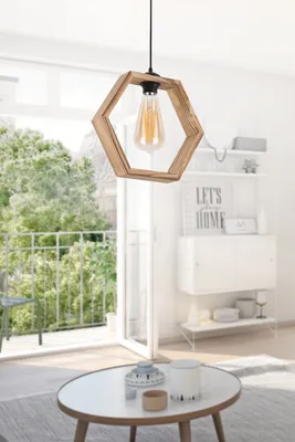 Immagine prodotto di Opviq, Esagono naturale, Lampadario, Naturale, CORPO IN LEGNO, 30 x 30 x 70 cm