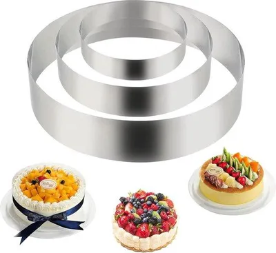 Produktbild von Taartringen Set 3 Stück - Durchmesser 15/20/25 cm, Edelstahl, Höhe 6 cm