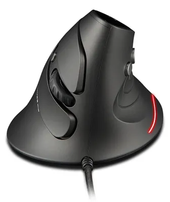 Produktbild von zelotes Vertikale Ergonomische Maus,3200DPI,6 Tasten,Vorbeugung Gegen Mausarm,USB Optische Maus mit Kabel,Verdrahtete Mäuse für PC,Computer,Laptop,Mac,Schwarz