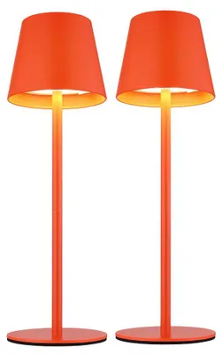 Produktbild von 2er Set LED Tischlampe, orange, Akku, CCT, Touchdimmer, Flaschenaufsatz