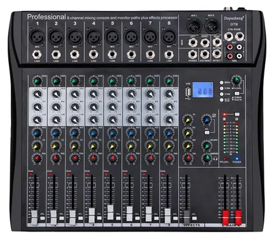 Immagine prodotto di Mixer audio, 8 canali, compatibile con USB, modello DT8