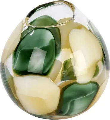 Produktbild von Bagodar Vase Glas, grün/beige H 19,5 D 18,5 cm
