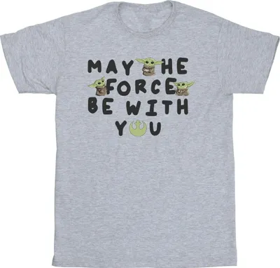 Produktbild von Star Wars - "The Mandalorian May The Force Be With You" T-Shirt für Herren BI52008 (L) (Grau)