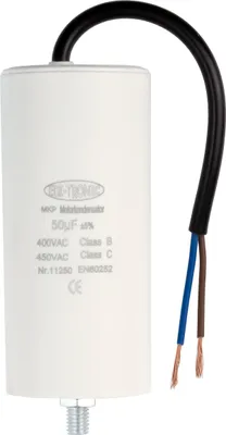 Produktbild von MKP Motorkondensator, Arbeitskondensator Anlaufkondensator Kondensator 450V - Anschluss: Kabel - Wert: 50µF