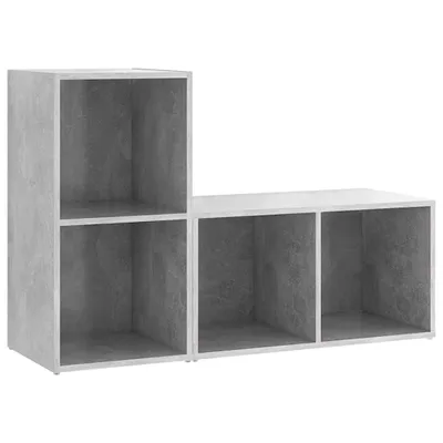 Image de vidaXL Armoires TV 2 pcs. Gris béton 72x35x36,5 cm Bois composite