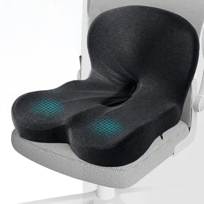 Image de Omgoods - Coussin de siège ergonomique avec support lombaire, idéal pour la maison et la voiture