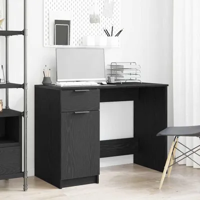 Immagine prodotto di Maison Exclusive - Scrivania, finitura effetto legno nero rovere, realizzata in materiale composito