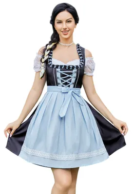 Immagine prodotto di Abito tradizionale "Dirndl" da donna, modello midi con grembiule