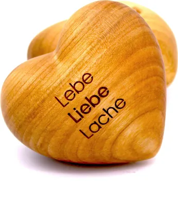 Produktbild von Holzherz \'Lebe, liebe, lache!\'