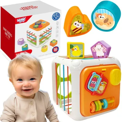 Obrázok produktu pre Vzdelávacia kocková skladačka Woopie 4 v 1 – tvary, od 18 mesiacov