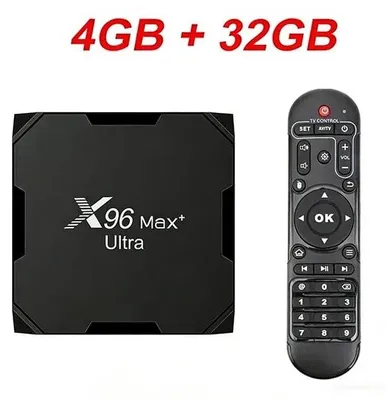Zdjęcie produktu dla Android TV Box – inteligentny odtwarzacz multimedialny – 4 GB RAM, 32 GB pamięci – procesor czterordzeniowy S905X4 – rozdzielczość 8K, 60 Hz, HDR10+ – system Android 11 – Wi-Fi, Bluetooth 4.x – 4G 32G standard europejski