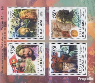 Produktbild von Briefmarken Togo 2011 Mi 4029-4032 Kleinbogen (kompl.Ausg.) postfrisch Rabindranath Tagore
