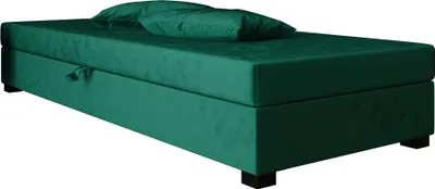 Obrázek produktu pro Pilloline skříňová postel IVO 80x195 kompletní set s matrací Bonell, čalouněná postel se zásuvkami - zelená, MONOLITH 37