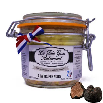 Produktbild von Ganze Entenstopfleber mit Schwarzem Trüffel 200 g – Französische Gourmet-Spezialität – Relais Gourmet