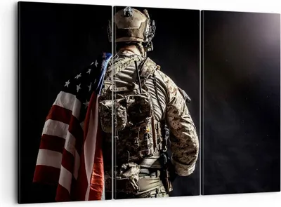 Produktbild von Bild auf Leinwand - Leinwandbild - Soldat Armee - 105x70cm - Wand Bild - Wanddeko - Wandbilder - Leinwanddruck - Bilder - Kunstdruck - Wanddekoration - Leinwand bilder - Wandkunst - CE105x70-4064
