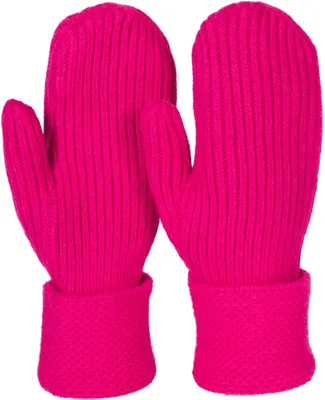 Immagine prodotto di styleBREAKER Guanti invernali da donna in maglia Unicolor con polsino a fantasia, guanti caldi, guanti in maglia 09010046