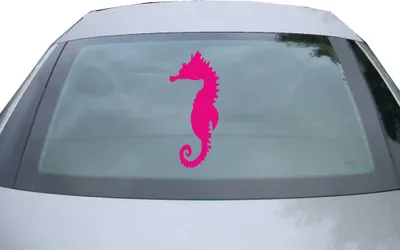 Produktbild von Indigos UG - Aufkleber Heckscheibe & Motorklappe DE7019 - pink - 600x252 mm - Seepferdchen Seehorse - Auto Scheiben Fenster Heckklappe Tuning Racing JDM - Die cut