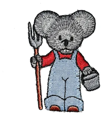 Produktbild von Maus Tier - Aufnäher, Bügelbild, Aufbügler, Applikationen, Patches, Flicken, Zum Aufbügeln, Größe: 5,7 x 4 cm