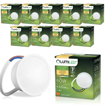 Produktbild von LUMILED LED Leuchtmittel 10x Module LED Lampen INSERT 7W (60 Watt) extra flach spot 670lm Warmweiß 3000K 120° Keramik 10-er Pack Modul